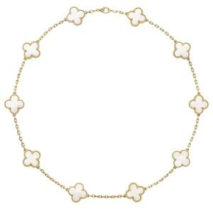 NIB inspired VC&A gold and pearl white necklace